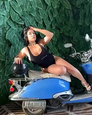 Busty Biker Babe