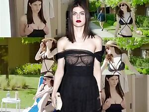 Alexandra Daddario in black