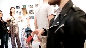 Naked at a art show