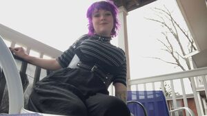 Goth Titties in Public 🖤 hope the neighbors didn’t see lol