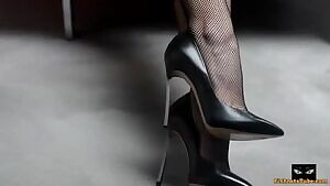 lorena g in fishnets and heels