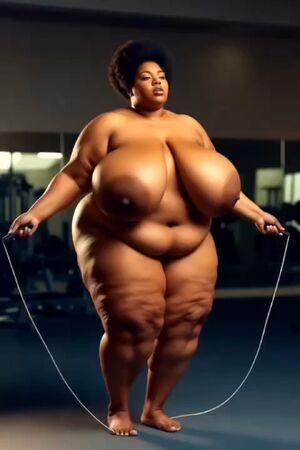 Bouncing BBW Ai Generated Ebony Fantasy