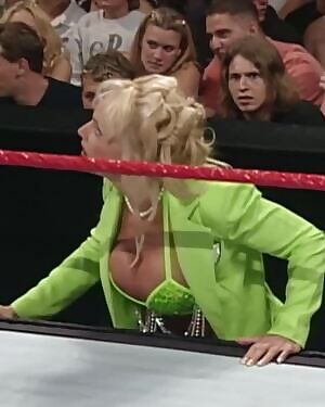 Look at the fans reaction to Debra in audience then she makes eye contact with him staring at her huge tits