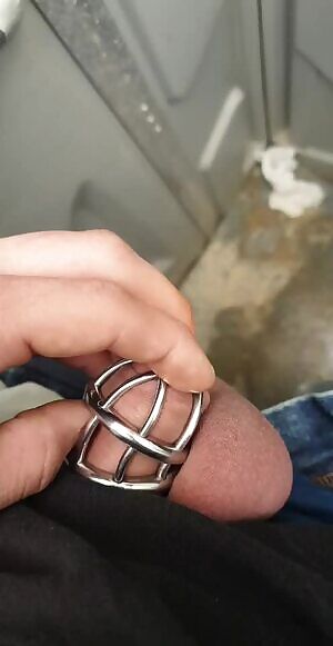 Chastity has my cock drooling