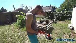 Big add fucked on a ladder by the landscraper