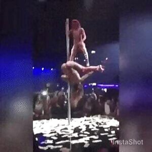 Pole dancing at this club