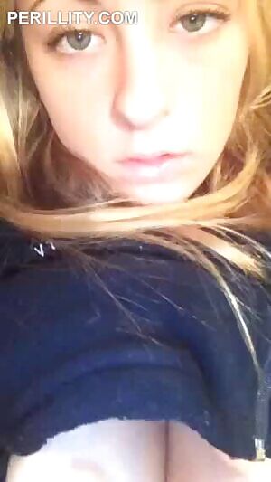 Hot blondie showing her tits