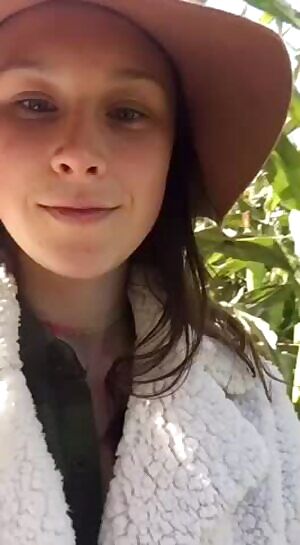 Getting in the spooky fall spirit- tits out in the corn maze at the pumpkin patch!