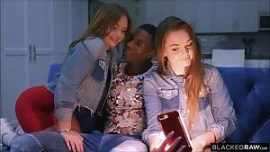 Sami White & Joey White - Twin Sisters Sharing A Big Black Cock