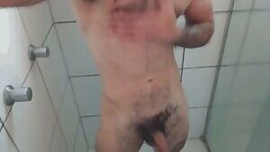 Taking a shower