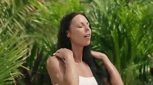 showering small boobs