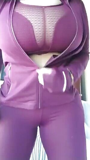 Subrina Lucia Letting Them From Her Sports Bra