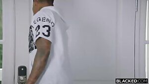 Innocent blonde offering herself on the doorstep