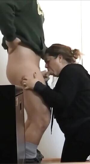 Maid keeps it in her mouth