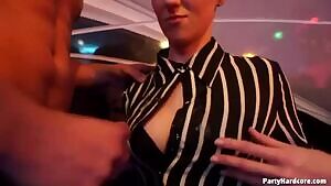 Finishes on her stockings