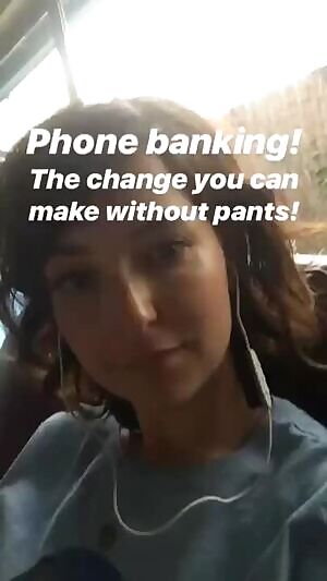Milana Vayntrub teasing without pants