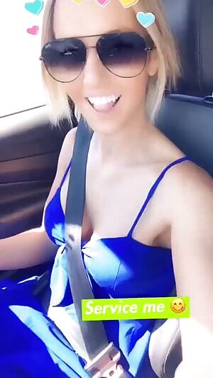playing with herself in the car