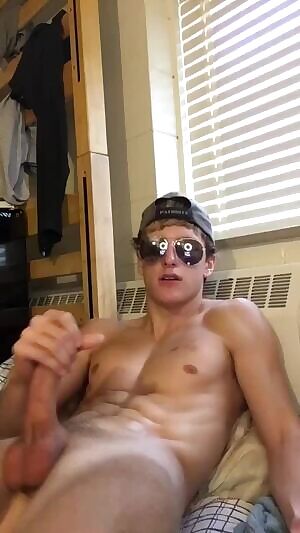 cumming in his dorm room