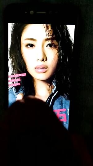 Blew a quick one all over Satomi Ishihara's pretty face and her juicy lips