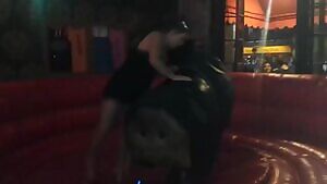 Big tittied Hot girls panties rip on mechanical bull