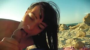 blowjob on public beach