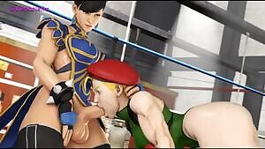 Cammy sucking off Chun-Li