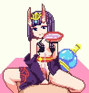 Shuten Douji Handjob , Pixel Animation