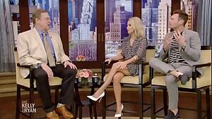 kelly ripa has sexy legs and compliments them well with those heels. love jerking it to her.