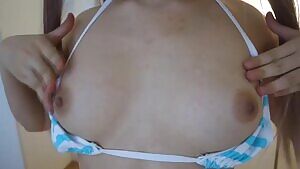 let me tease you with my lil tits and you can cum on them