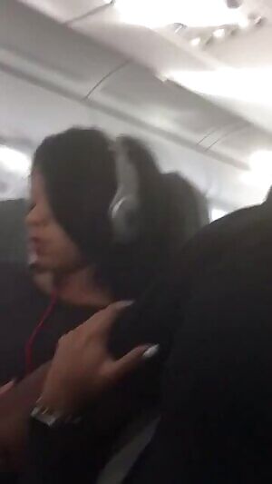 pussy play live in an airplane