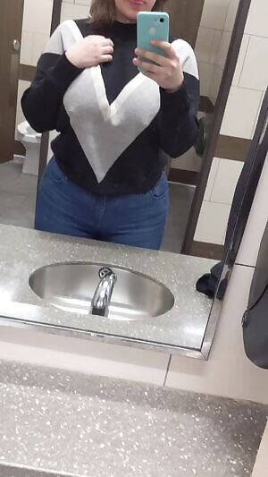 Public restroom titty drop. 😘