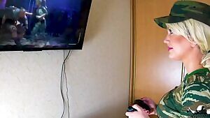 Petite teen's with big ass plays video games