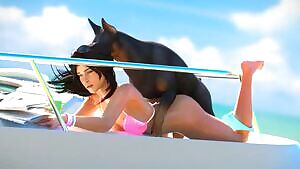 Lara Croft and her dog