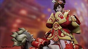 Mei being adorable while riding,