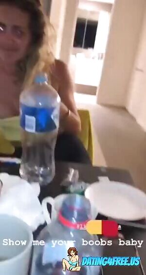 Drunk girl showing tits on friends instagram:)