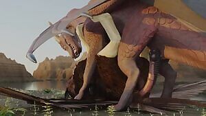 Dragon Fucks a Gryphon