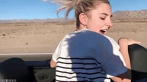 Eva getting fucked in the back of a convertible