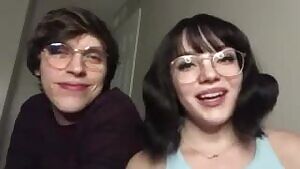 Nerdy Babe gets Cum on her Glasses