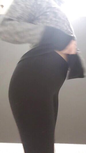 Gym Slut follows you into the Bathroom