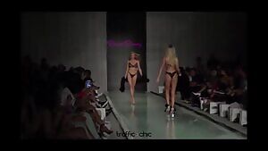 Charlotte McKinney jiggles down the runway