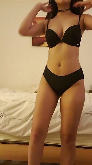 Sexy teen strips to show us her amazing body