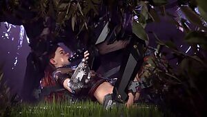 Aloy blowing her new friend