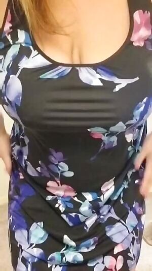 Revealing her huge chest