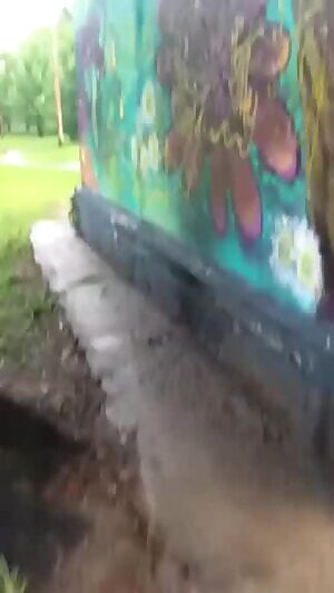 Drunk Couple fucks around the corner!