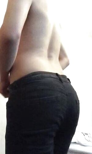 Just a normal boi wearing jeans with panties underneath.