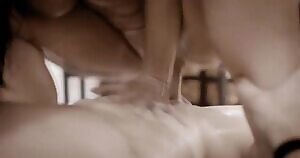 Angela squatting on him hard