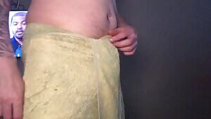 Whoops the towel fell...