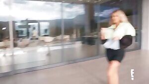 Khloes big butt in tight spandex shorts