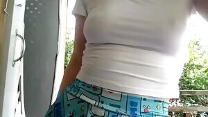 youngster showing all her assets