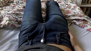 cock twitch in jeans